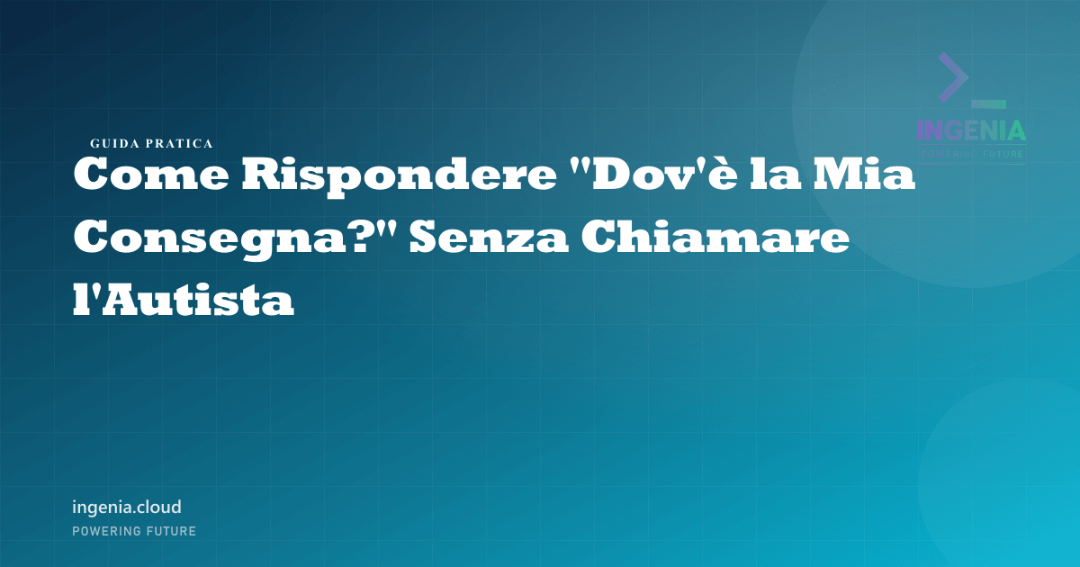 Come Rispondere "Dov'è la Mia Consegna?" Senza Chiamare l'Autista