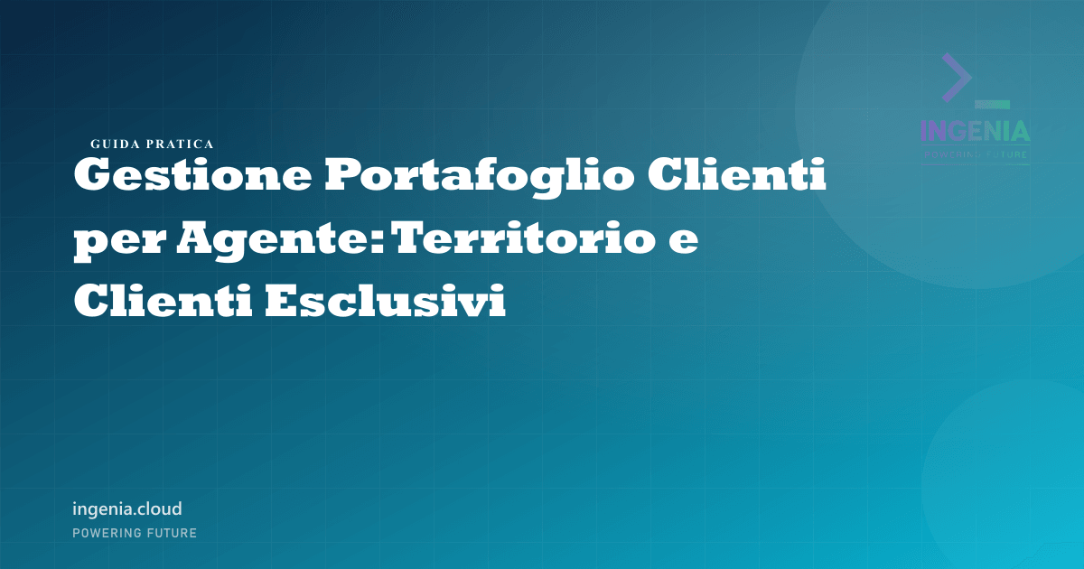 Gestione Portafoglio Clienti per Agente: Territorio e Clienti Esclusivi